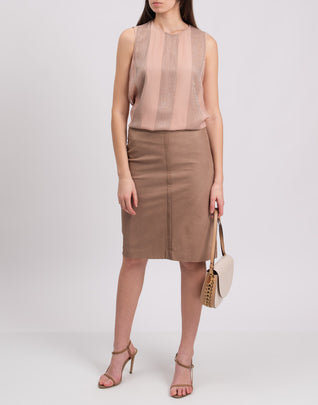 RRP €2338 BRUNELLO CUCINELLI Silk Organza Top Size M Monili Beads Sleeveless
