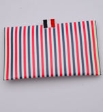 RRP€640 THOM BROWNE Leather Mini Flap Folio Clutch Bag Logo Striped Pattern gallery photo number 10