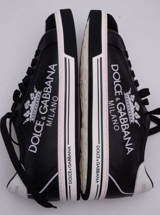 RRP €590 DOLCE & GABBANA Sneakers US7 UK6 EU40 Contrast Leather Logo Round Toe gallery photo number 10
