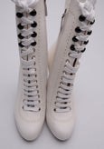 RRP€1100 DSQUARED2 Leather Ankle Boots US6.75 UK4.75 EU38 White Brogue gallery photo number 11