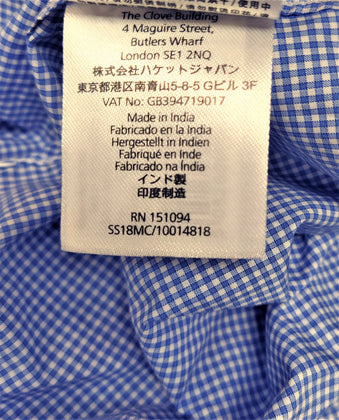 HACKETT Shirt Size S Gingham Embroidered Logo Button Down Collar Slim Fit gallery photo number 12