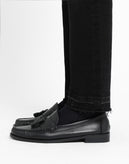 RRP €150 8 Leather Loafer Shoes Size 43 UK 9 US 10 Black Tassels Made in Italy gallery photo number 2