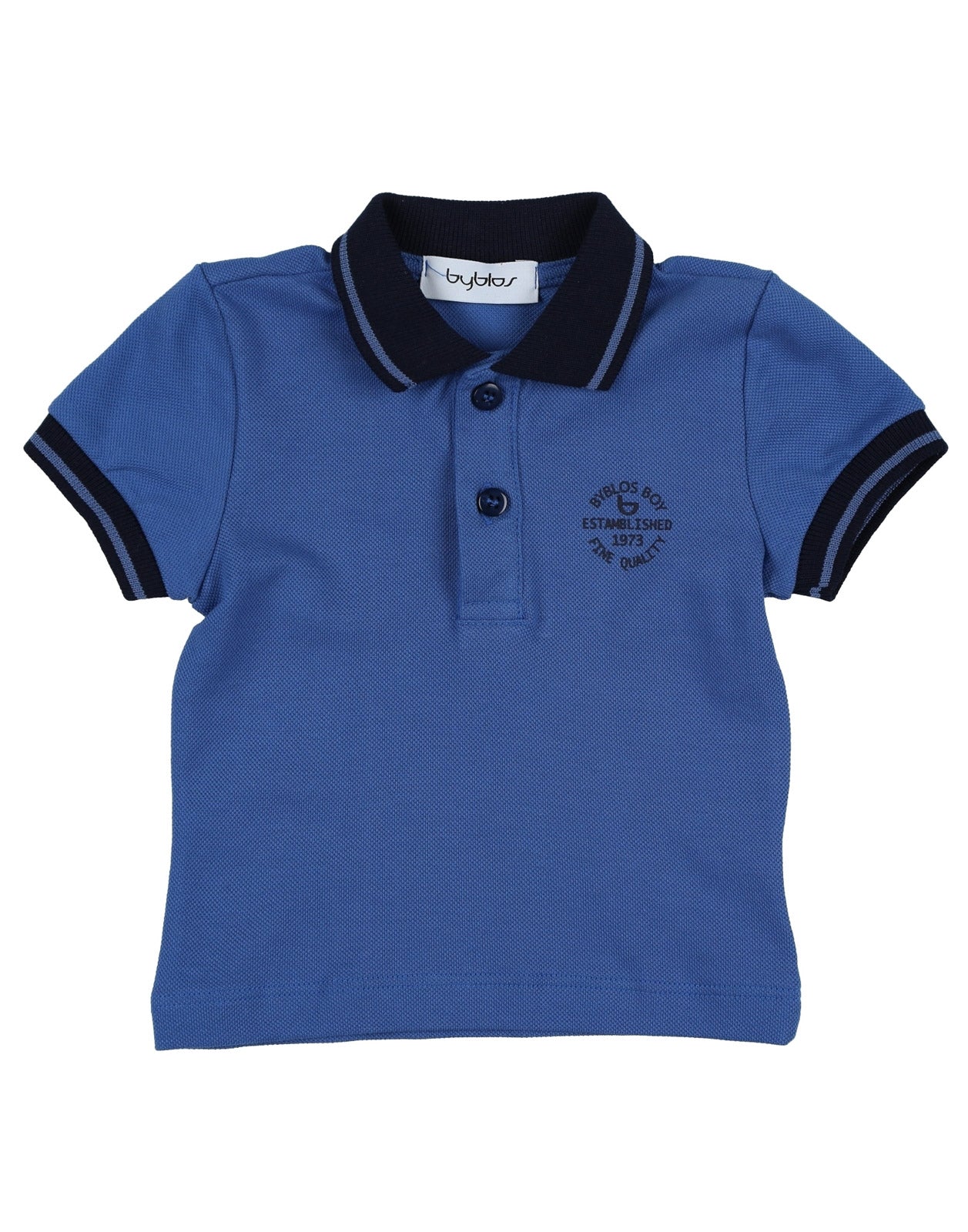 BYBLOS Polo Shirt Size 6M Embroidered Logo Spread Collar Made in Italy gallery main photo