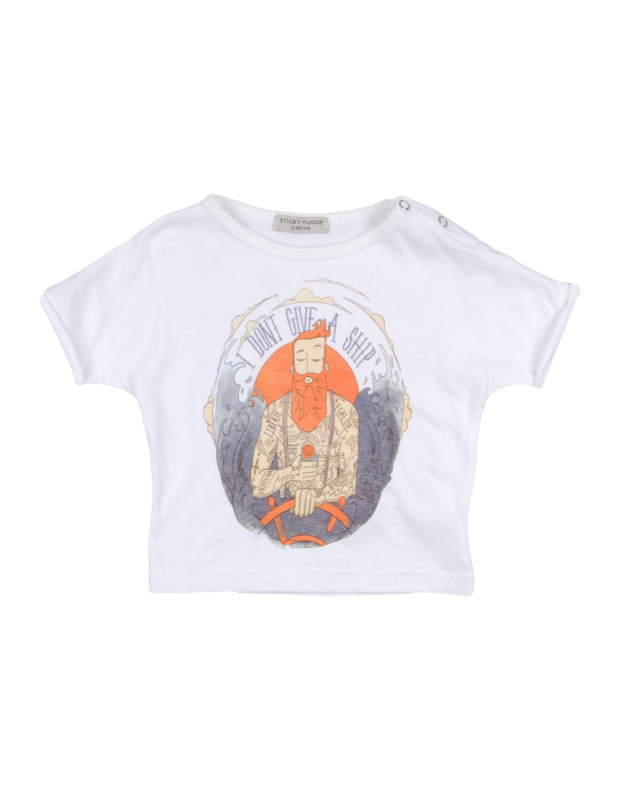 STICKY FUDGE T-Shirt Top Size 6-12M Printed 'I DON'T GIVE A SHIP' Front gallery main photo