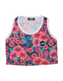 LAB84 Cropped Vest Top Size 14Y Floral Pattern Mesh Made in Italy gallery photo number 1