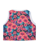 LAB84 Cropped Vest Top Size 14Y Floral Pattern Mesh Made in Italy gallery photo number 2