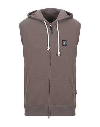 RRP€120 THREE STROKE Hoodie Size L Logo Patch Zipped Front Drawstring Sleeveless gallery photo number 1