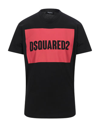 RRP €200 DSQUARED2 T-Shirt Size XL Black Print Logo Short Sleeves Round Collar gallery photo number 1