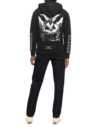 RRP €180 IHS Hoodie Size S Baphomet Back Printed Inscriptions Two Tone Pullover gallery photo number 3