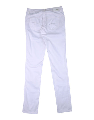 LIU JO JUNIOR Trousers Size 16Y / 170CM White Rhinestones Zip Fly Belt Loops gallery photo number 2