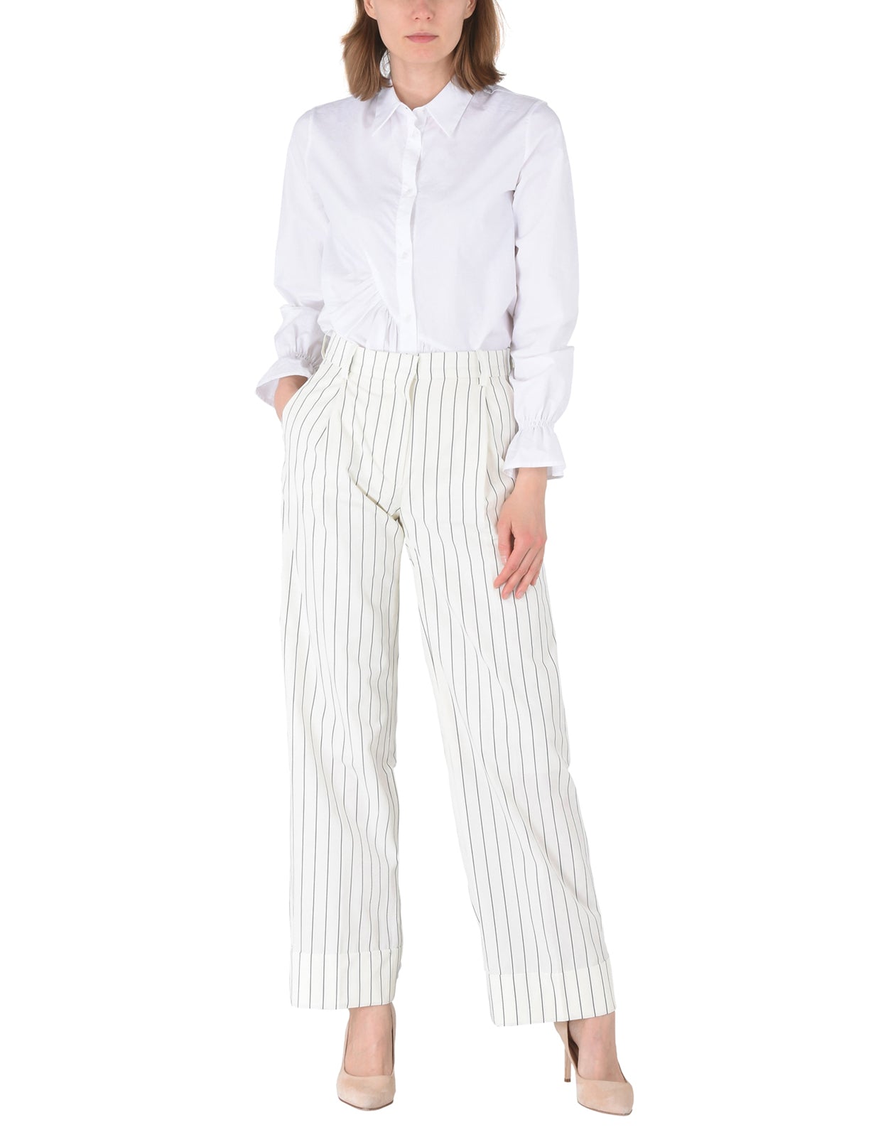 RRP €130 WOOD WOOD Trousers Size 38 Partly Lined Striped gallery main photo