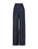 RRP €1210 ROLAND MOURET Fabien Sequined Trousers US4 UK8 S Blue Wide Leg gallery photo number 4