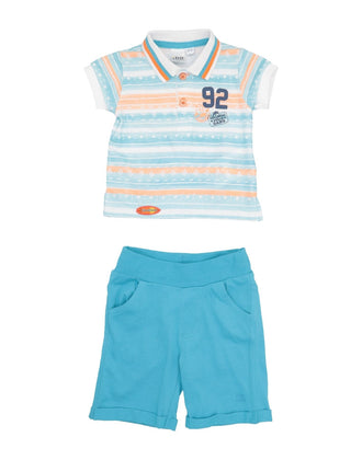 IDO By MINICONF Polo Shirt & Shorts Set Size 3-6M Striped Turn Up Cuffs gallery photo number 1