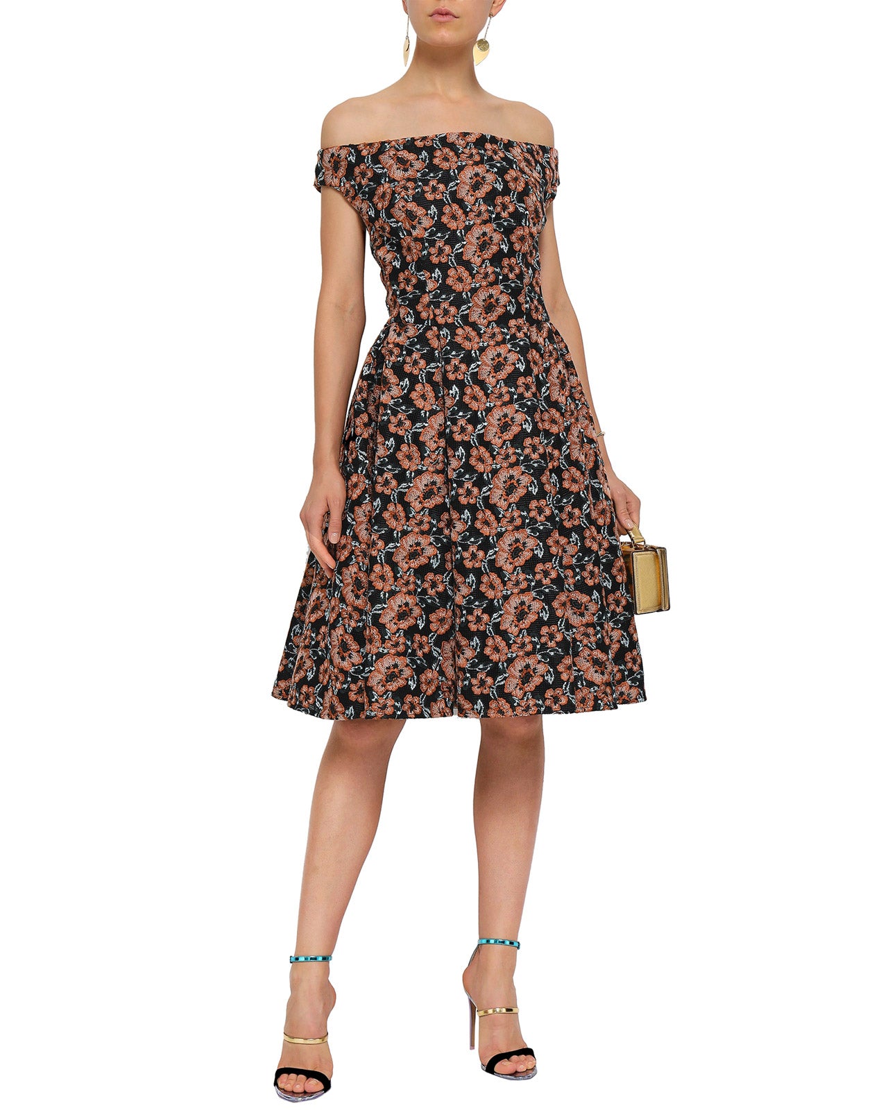 RRP €3330 ZAC POSEN Mesh Midi Fit & Flare Dress Size US 10 / M Floral Embroidery gallery main photo