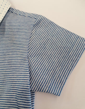 ALETTA Polo Shirt Size 6M / 68CM Striped Slit Sides Dipped Hem Made in Italy gallery photo number 7
