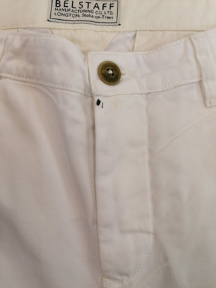 RRP€200 BELSTAFF Chino Shorts W32 White Stretch Mid Waist Logo Patch Zip Fly gallery photo number 9