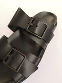 8 Leather Buckle Strap Slide Sandals US9 EU42 UK8 Black Made in Italy gallery photo number 7