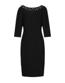 RRP €2540 FONTANA COUTURE Wool Pencil Dress US2 IT38 XS HANDMADE Embellished gallery photo number 2