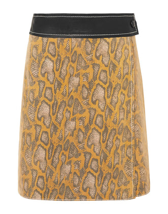 RRP €520 STAND STUDIO Elene Leather Wrap Skirt Size FR 34 / XS Snakeskin Print gallery photo number 2