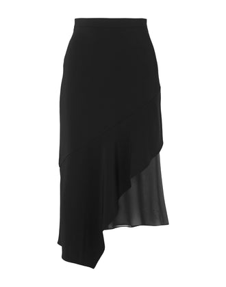 CUSHNIE Asymmetric Skirt Size US 4 / S-M Contrast Silk Made in USA RRP €785 gallery photo number 2