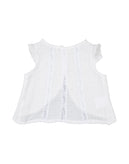 TOCOTO VINTAGE Top Blouse Size 9M Lace Trim Button & Split Back Short Sleeve gallery photo number 1