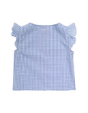 8 KIDS Top Blouse Size 3Y Gingham Pattern Ruffle Trim Made in Italy gallery photo number 2