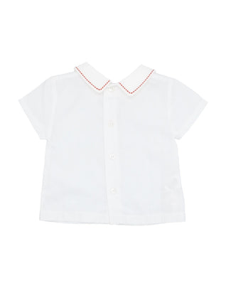 TUTTO PICCOLO Shirt Size 6M Short Sleeve Peter Pan Collar