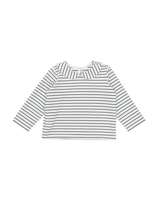 LOLO Top Blouse Size 12M Striped Peter Pan Collar