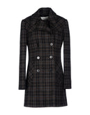 RRP €255 8 Wool Overcoat Size 44 / L Double Breasted Plaid Pattern Made in Italy gallery photo number 2