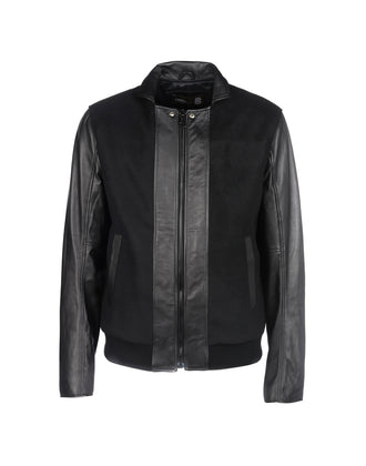 RRP €245 CAMOU By 8 Leather Jacket Size M Contrast Inserts Padded Zipped Cuffs gallery photo number 5