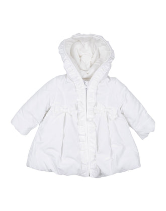 ALETTA Jacket Size 1M Bow Detail Ruffle Trim Full Zip Hooded Made in Italy gallery photo number 1