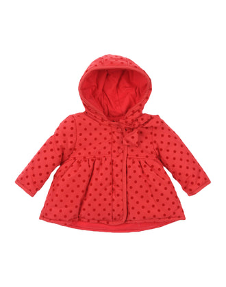 ALETTA Red Jacket Size 1-M Polka Dot Hooded Made in Italy gallery photo number 1