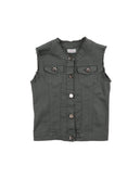 FRACOMINA MINI Denim Gilet Size M / 12Y Distressed Style Crew Neck Made in Italy gallery photo number 1
