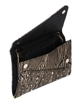 CHIARA P Glitter & Lace Clutch Evening Bag HANDMADE Chain Strap gallery photo number 9