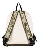 RRP €115 MANUEL RITZ Linen Backpack Large Partly Palm Trees Pattern Zip Closure gallery photo number 3