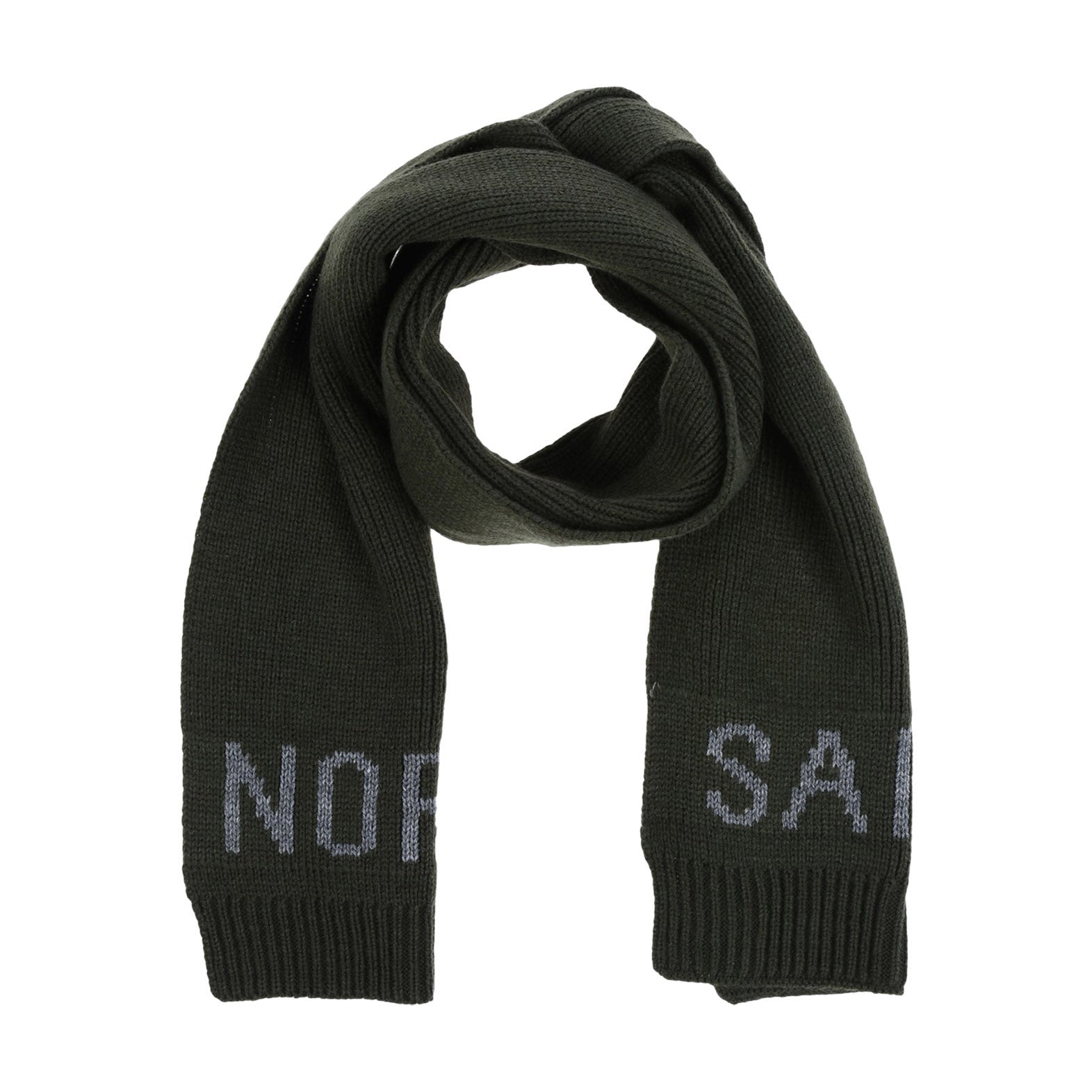 NORTH SAILS Stole Scarf Melange Effect Details Jacquard Knit Ribbed Edges gallery main photo