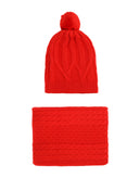 RRP €340 CHINTI & PARKER Merino Wool Scarf & Beanie Cap One Size Red Cable Knit gallery photo number 4