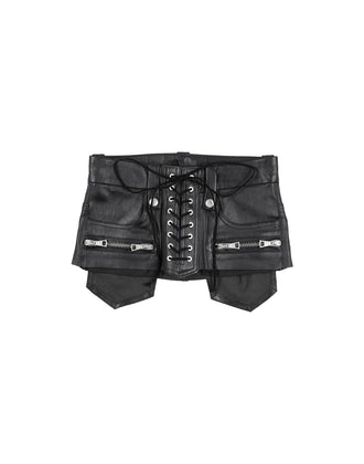 RRP €920 BEN TAVERNITI UNRAVEL PROJECT Leather Lace Up Corset Belt One Size gallery photo number 6