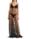 RRP€3550 KIKI DE MONTPARNASSE Lace Slip Gown S Airy Look Strappy Made in USA gallery photo number 2