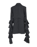 RRP €1980 ELLERY Blazer Jacket Size AU 10 M Wool Blend Silk Lined Ruffle Sleeves gallery photo number 4