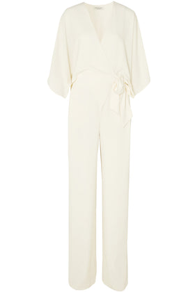 RRP €420 HALSTON Wrap Jumpsuit US2 XS Overlay Partly Lined V-Neck Wide Leg gallery photo number 4