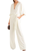 RRP €420 HALSTON Wrap Jumpsuit US2 XS Overlay Partly Lined V-Neck Wide Leg gallery photo number 1
