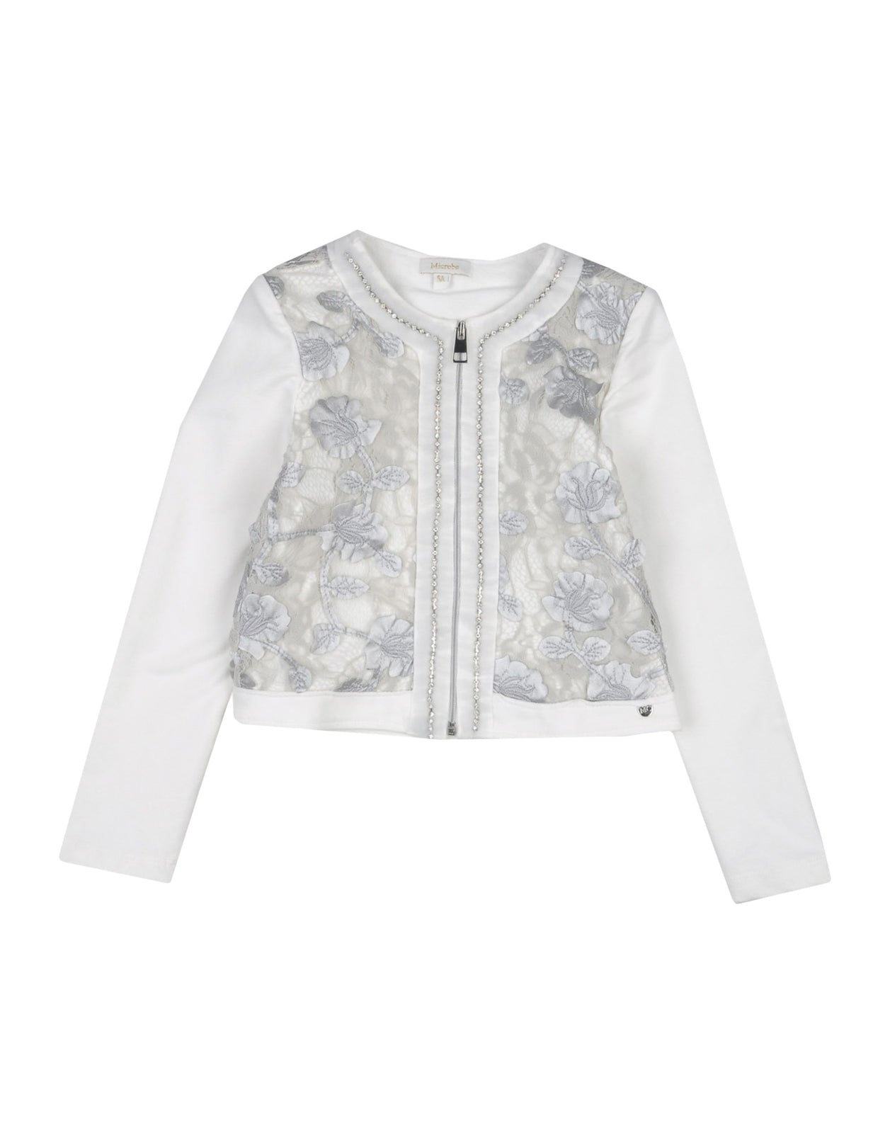 RRP€120 MICROBE By MISS GRANT Sweat Blazer Jacket Size 12M Lace Inserts Full Zip gallery main photo