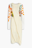 RRP€2125 MARNI Satin & Jersey Dress US4 IT40 M Venus Print Draped Made in Italy gallery photo number 3