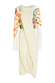 RRP€2125 MARNI Satin & Jersey Dress US4 IT40 M Venus Print Draped Made in Italy gallery photo number 4