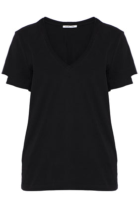 RRP €190 HELMUT LANG T-Shirt Top Size S Destroyed Sleeve Deep V Neck Made in USA gallery photo number 3
