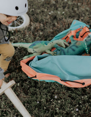 PLAY & GO Beach Storage Bag Playmat Waterproof Drawstring Adjustable Handle