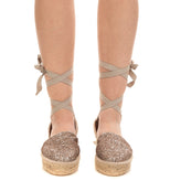 CUPLE Espadrille Shoes EU 39 UK 6 US 9 Wrap Around Glitter Varnished Trim gallery photo number 2