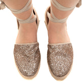 CUPLE Espadrille Shoes EU 39 UK 6 US 9 Wrap Around Glitter Varnished Trim gallery photo number 5