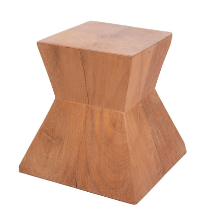 RRP €315 POLS POTTEN Wooden Stool / Side Table Brown Geometric gallery photo number 1